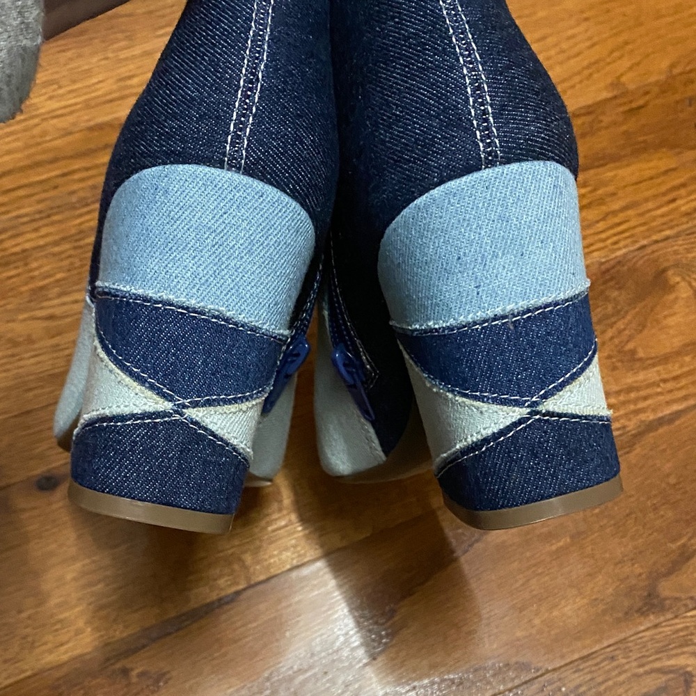 Patchwork Ankle Boots - Blue mix print - Picture 6 of 8